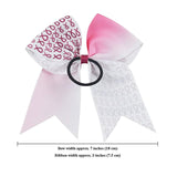 Subesty 7" Large Breast Cancer Awareness Girls Cheerleader Hair Bow Elastic Ponytail Holder For Girls Women Set Of 6
