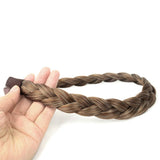 DIGUAN 3 Strands Synthetic Hair Braided Headband Classic Chunky Wide Plaited Braids Elastic Stretch Hairpiece Women Girl Beauty accessory,55g/2oz (Caramel Brown)