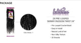 Sensationnel Crochet Braids Lulutress 2X Pre-Looped Skinny Passion Twist 24" (5-PACK, 99J)