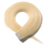 Tape in Human Hair Extensions Blonde 22 inch Grade 6A Double Side Tape Seamless Skin Weft Rooted Tape on Natural Hair Extensions Long Straight (22" / 22 inch 50g,#60 Platinum Blonde)