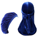 Velvet Durag and Bonnets Set for Men and Women (2 pcs)