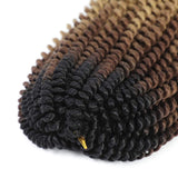 Spring Twist Hair Ombre Colors 3 Packs Synthetic Braiding Hair Extensions 8 inch fashion Crochet Braids (12 inch (Pack of 3), Black plus brown)