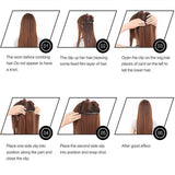 Friskylov 18Inch Straight Human Hair Extensions Clip in Hair Double Weft Brazilian Clip in Human Thick Hair Extensions Drak Brown 120G Long Wave Real Hair for Women 8Pcs/Lot with 20Clips