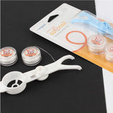SSENSIL, Dental Floss with Holder for Plaque and Food Removal, Oral Care, Tooth Cleaner, 2 packs of Dental Floss, White