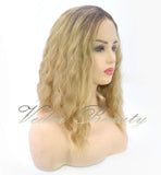 Vedar Honey Blonde Curly Wigs for Women Synthetic Lace Front Wig 12 inch Short Curly Blonde Wigs VEDAR-024-12