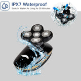 Rechargeable Electric Rotary Razor Bald Head Shavers for Men, 5 in 1 Multifunctional Dry and Wet Grooming Kit with Beard Trimmer Hair Clippers Nose Hair Trimmer Facial Cleansing Brush