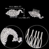 EVER FAITH Silver-Tone Austrian Crystal Art Deco Gorgeous 4.5 Inch Peafowl Hair Side Comb Clear