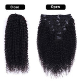 Dosacia 18Inch 120g Kinky Curly Human Hair Clip in Hair Extensions Natural Black 3C 4A Hair for Black Women 8pcs 18 Clips Real Human Hair Extensions(18inch, Kinky Curly)