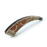 Meilliwish Retro Cloth Banana Hair Claw Clip for Women (H61)(Gold)