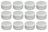 24PCS 15 Gram 15ml 0.5oz Refillable White Plastic Screw Cap Lid with Clear Base Empty Plastic Sample Container Jars for Cosmetic Make Up Cream Lotion Eye Shadow Nails Powder Gems Jewelry
