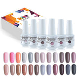 Vishine 24 Colors Gift Set Gel Nail Polish Kit Soak Off UV LED Nail Gel Nude Grey Pink Color GelPolishes Nail Art 8 ML/PC Pack of 24 Pretty Colors Series Kit