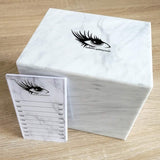 10 Layers Acrylic Eyelash Storage Box, Grafting Eye Lashes Extension Close-Packed Display, Makeup Organizer False Eyelashes Glue Pallet Holder, Eyelash Box Extension Tool (Marble)