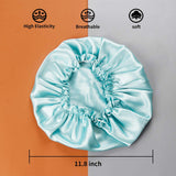 Satin Bonnet for Women, Double-Layered Satin Sleep Bonnet,Fruit Green Satin Night Cap for Sleeping,with Premium Elastic Band