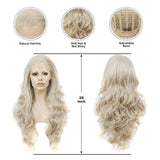 Imstyle Blonde Lace Front Wig Long Wave Synthetic Hair Wigs for Women Natural Hairline Blonde Heat Safe Hair 26 Inch Wig with Gift Pack