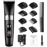 Professional Hair Clippers for Men, ELECTRFIRE Cordless Rechargeable Grooming Kit Professional Hair Trimmer Waterproof for Hair Cutting, LED Display