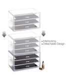 3 Drawer Acrylic Jewelry and Clear Cosmetic Makeup Organizer Home Use Space-saving Rectangular Compartments Layer Drawers Plastic Makeup Case Makeup Stand