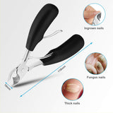 Thick Toenail Clippers, Podiatrist Toe Nail Clippers for Ingrown & Thick & Men & Seniors Toenail and Nail Surgical Grade Stainless Steel Toenail Trimmer Nipper (Black)