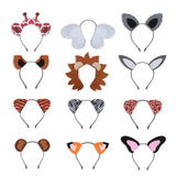 12 PCS Forest Zoo Animal Headbands-Kids Adults Jungle Safari Theme Party Hairbands for Baby Shower Photo Props Birthday Halloween Christmas