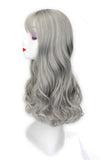 20" Long Wavy Clip in Wiglet Toppers for Thinning Hair Crown Topper Hairpieces with Bangs, Grey