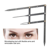 Eyebrow Ruler with Golden Ratio, Stainless Steel Eyebrow Measuring Ruler Eyebrow Caliper, Flexible Removable Ruler, Semi Permanent Eyebrow Tattoo Designing Shaping Tools, Makeup Measure Tool (Black)