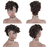 YITI Afro Puff Curly Drawstring Ponytail With Bangs Hairpieces for Black Women,Mohawk Ponytail Drawstring Kinky Curly Faux Hawk Ponytail Clip in Wrap Updo Hair Extensions (1B/33)
