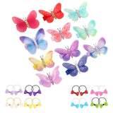 FullHappy Butterfly Hair Clips Hair Ties for Little Girls Kids, Elastic Hair Bands Scrunchies for Hair, Hair Accessories for Women Girls, Quality Material, No Pulling Hair