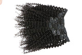 18" 7PCS 120g Afro Curly Hair Clip In Hair Extensions Human Hair Double Weft Brazilian Virgin Hair Full Head Clip In Remy Human Hair Extensions for Africa America Black Women