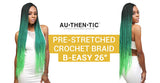 AU-THEN-TIC Authentic Crochet Braid Pre-Stretched B-Easy Braid 26" Ez Braid Braiding Hair Extensions Yaki Texture Hot Water Setting, Free Gift (1-PACK, 3T1B/PK613)