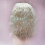 LXUE Deep Wavy Clip on Hair Toppers Hair Piece with Bangs for Women with Thinning Hair, 12" 613# Blonde