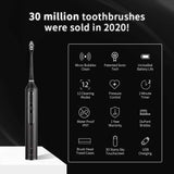 usmile U3 Electric-Toothbrush for Adults, Patented Sonic Tech, Rechargeable Last for 6 Months on 1 Charge, Pressure Sensor Automatic Timer, 2 Replacement Brush Heads, Ultra Whitening 12 Modes, Quiter