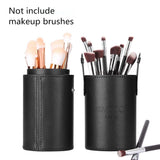 EMOCCI Makeup Brush Holder Large Pu Leather Make Up Cosmetic Cup Holders Storage Organizer Case Box(Black)