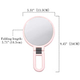 Vtrem 15X 1X Magnifying Makeup Mirror Double Sided Handheld Mirror with Magnification Portable Folding Vanity Mirror with Stand for Home Travel, Pink