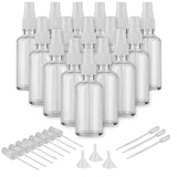2oz Small Glass Spray Bottles for Essential Oils, Empty Clear Fine Mist Spray Bottle 16 Pack