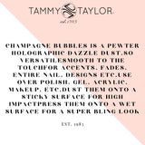 Tammy Taylor Dazzle Dust for Accents, Fades and all Nail Art for Polish, Gel, Acrylic & Makeup (Champagne Bubbles)
