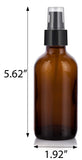 4 oz Amber Glass Boston Round Treatment Pump Bottle (4 Pack) + Funnel