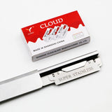 Professional Barber Straight Edge Razor Safety with 100-Pack Derby Blades - 100 Percent Stainless Steel - by VICMOVE (1 razor + 100 blades)