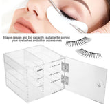 8 Layer False Eyelash Extension Display Box, Acrylic Eyelash Storage Case Eyelash Extension Graft Tool Eyelash Adhesive Pallet Holder False Eyelash Organizer Tool