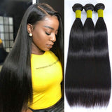 10A Human Hair Straight Bundles Brazilian Virgin Straight Hair 3 Bundles 100% Unprocessed Weave Hair Human Bundles (20 22 24)