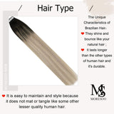 Moresoo Balayage Hair Extensions Ash Blonde Hair Extensions 18 Inch Tape in Hair Extensions Real Human Hair Black Ombre to Blonde Tape Extensions Adhesive Seamless Hair Extensions 20pcs/50g