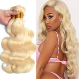 8-40Inch Honey 613 Blonde Human Hair Bundles Brazilian Body Wave 1 Bundles 10A Grade 100% Unprocessed Virgin Long Remy Weave Hair Extensions (12inch, 613 blonde-body wave)