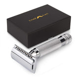 CHARMMAN Classic 3-piece Double Edge Safety Shaving Razor, 1 Razor + 10 pcs Super Stainless Blades + Luxurious Packaging