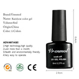 Vrenmol 6pcs Diamond Sequin Gel Nail Polish Sparkling Platinum Glitter 3D Diamond UV LED Nail Lacquer Glitter Nail Art Manicure Kit 8ml