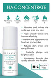 Dermanat, HA Concentrate, Hyaluronic Acid, Eye Serum, Avocado Oil, Caffeine, Argan Oil, Vitamin E,