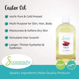 Castor Oil Organic Cold Pressed Unrefined | 100% Pure Natural Castor Oil Promotes Healthy Skin & Hair | Thickens Eyebrows & Lengthens Eyelashes | Sizes 4OZ to 1 Gallon | (32 OZ)