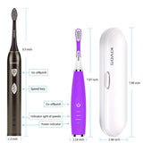 Family Toothbrush Sets, KIVOS USB Rechargeable Electric Toothbrush, Sonic Toothbrush with Portable Travel Case , Waterproof, 6 Hours Charge Minimum 30 Days Use, Dupont BristlesToothbrush Brush Heads