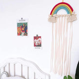 Sigdio Hair Bows Holder Handmade Bohemian Girls Clips Organizer Hairpins Rainbow Hanger for Storage or Decoration (Red)
