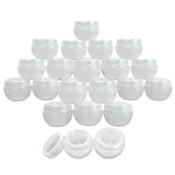 Beauticom Frosted Container Jars with Inner Liner and Lid for Scrubs, Oils, Salves, Creams, Lotions, Makeup Cosmetics, Nail Accessories, Beauty Aids - BPA Free (10G (24 Pieces), White)
