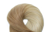 Remy Human Hair Tape in Extensions Ombre Straight Golden Brown Fading to Platinum Blonde Double Sided Hair Extensions Glue in Extensions Seamless Skin Wefts 22 Inch