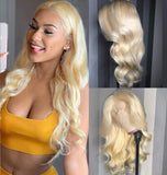 Blonde Lace Front Wigs Human Hair 613 Body Wave Wig T Part Human Hair Wigs for Black Women Pre Plucked with Baby Hair 150% Density 9A Brazilian Blonde Virgin Hair (10inch, 613 body wave wig)
