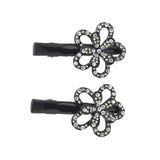 Black Flower Salon Clips